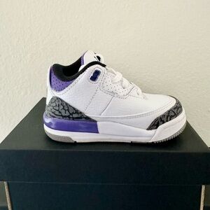 Toddlers Air Jordan Retro 3 (TD) White/Black-Dark Iris Size 6C
